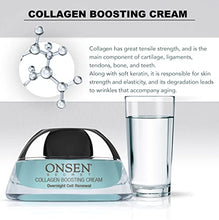 Load image into Gallery viewer, Onsen Secret Collagen Boosting Cream Night Cream For Women Hyaluronic Acid Jojoba Oil Vitamin C Peptides Complex Soothing Green Tea Anti Wrinkle Cream For Face &amp; Neck Made In The USA (50 ml)
