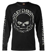 Load image into Gallery viewer, Harley-Davidson Men's Shirt, Hand Made Willie G Skull Long Sleeve 30294032 (S) Black
