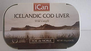 Icelandic Cod Liver Wild Caught (Foie de Morue) 4oz. (PACK OF 12 CANS)