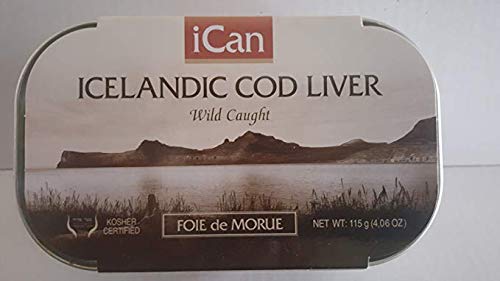 Icelandic Cod Liver Wild Caught (Foie de Morue) 4oz. (PACK OF 12 CANS)