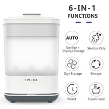 Load image into Gallery viewer, HAUTURE Baby Bottle Sterilizer and Dryer, 6-in-1 Electric Steam Sterilizer for Baby Bottles, Pacifier, Breast Pump- Touch Screen &amp; Auto-Off Bottle Sanitizer, White
