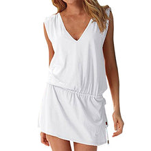 Load image into Gallery viewer, LAPAYA Women's Swim Beach Dress Deep V Neck Open-Back Beach Cover Up Beach Skirt, White, 2-6 ¡­
