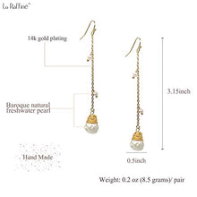 Load image into Gallery viewer, 14K Gold Plated Earrings with Natural Freshwater Baroque Pearl Long Dangle Earring for Women Girl Gifts Valentines Birthday Anniversary Mother’s Day Christmas
