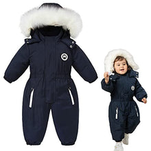 Load image into Gallery viewer, XIFAMNIY Girls Boys One Piece Snowsuits Overalls Ski Suits Winter Waterproof Coats Jumpsuits for Baby Toddler 2T-5T

