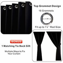 Load image into Gallery viewer, YIUMULA Sliding Glass Door Blinds, Extra Wide Blackout Room Divider Curtain Panels, Thermal Insulated Noise Reducing Curtains for Patio Doors (1 Panel, Black, 100 Inch W X 96 Inch L)
