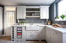 Load image into Gallery viewer, Kalamera 15 &amp; 24 inch 96 or 154 Cans Capacity Beverage Cooler - Built in Counter or Freestanding - for Soda, Water, Beer or Wine - For Kitchen or Bar with Blue Interior Light
