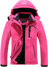 Load image into Gallery viewer, Women&#39;s Mountain Waterproof Ski Jacket Windproof Rain Windbreaker Winter Warm Hooded Snow Coat
