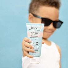 Load image into Gallery viewer, Babo Botanicals Baby Skin Mineral Sunscreen Lotion SPF 50 with 100% Zinc Oxide Active, Non-Greasy, Water-Resistant, Reef-Friendly, Fragrance-Free, Vegan - 3 oz.
