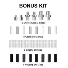 Load image into Gallery viewer, YASI Bike Brake Cable Shifter Cable, 8 Pack Bicycle Brake Cables Shift Cables Set for Mountain Bike and Road Bike, including 6 End Ferrules, 8 Cable End Caps, 8 Silicone O-Rings and 8 Housing End Caps
