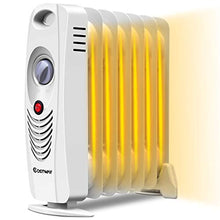 Load image into Gallery viewer, COSTWAY Oil Filled Radiator Heater, 700W Portable Space Heater with Adjustable Thermostat, Overheat Protection, Electric Heater for Bedroom, Indoor use
