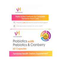 Load image into Gallery viewer, vH essentials Probiotics with Prebiotics and Cranberry Feminine Health Supplement - 60 Capsules
