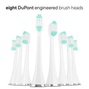 AquaSonic VIBE Series Ultra Whitening Pink Electric Toothbrush - 8 DuPont Brush Heads & Travel Case Included - Sonic 40,000 VPM Motor & Wireless Charging - 4 Modes w Smart Timer - Satin Rose Gold