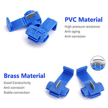 Load image into Gallery viewer, 100pcs Solderless Quick Splice Snap Wire Connectors, 18-14 AWG Scotch Lock Splice Connector(Cable Joiner), Blue Cold Pressed Insulated Electric Wire Crimp Connectors
