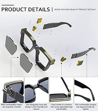Load image into Gallery viewer, Retro Millionaire Sunglasses Square Metal punk Rock Hip hop Sunglasses men women
