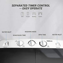 Load image into Gallery viewer, Portable Washing Machine, TACKLIFE 17.6 lbs Mini Compact Twin Tub Washing Machine, Wash (11lbs) and Spin Combo(6.6 lbs), Timer Control with Soaking Function, For Apartment, Dorm, RV, Camping - DSBP171
