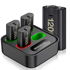 BEBONCOOL Charger for Xbox One Controller Battery Pack, Charger for Xbox One Rechargeable Battery Pack with 4x1200mAh Batteries, Rechargeable Battery Pack for Xbox One/One S/One X/One Elite Controller