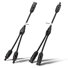 Load image into Gallery viewer, BougeRV 200W 9BB Solar Panels Kit with Solar Connectors Y Branch Parallel Adapter Cable and 20FT 10AWG solar cable
