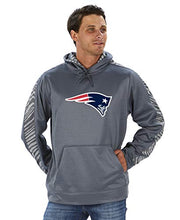 Load image into Gallery viewer, Officially Licensed Zubaz Men&#39;s NFL NFL Men&#39;s Pullover Hoodie, Gray, New England Patriots, Size Large
