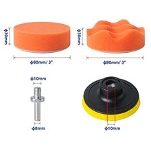 Load image into Gallery viewer, STUHAD 3-Inch Polishing Pad Kit, 24pcs Sponge Buffing Pads for Car Foam Drill, Drill Buffer Attachment for Waxing, Polishing, Sealing Glaze
