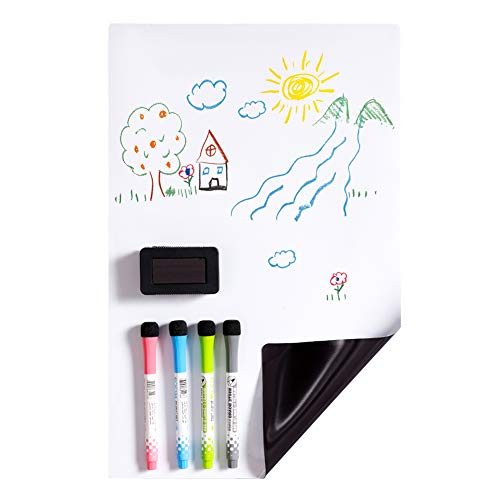 Load image into Gallery viewer, Magnetic Dry Erase Whiteboard Sticker Sheet Meal Planner Menu Reminder Board Wall Decal for Kitchen Refrigerator School with 4 Whiteboard Markers 1 Eraser Included (17X11 inches)