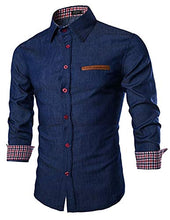Load image into Gallery viewer, Coofandy Men's Casual Dress Shirt Button Down Shirts, Type 01 - Dark Blue, Medium

