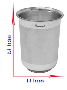 CaratCafe Pure Silver Drinking Glass/Tumbler, 925 Sterling Silver Glass For Baby Toddlers New born Gifts Health Safe Hallmark Certified Net WT 20 Grams {60 ml / 2 oz}, Silver Gift Item