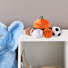 Load image into Gallery viewer, Hey! Play! My First Sports Bag Playset- Plush Soccer, Baseball, Basketball &amp; Football for Babies, Infants &amp; Toddlers- Gift Set with Storage Bag
