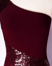 Load image into Gallery viewer, Fazadess Women's One Shoulder Sleeveless Sequins Maxi Prom Dresses Purple
