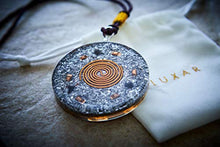 Load image into Gallery viewer, Orgone Pendant Necklace | Reiki Merkaba Metatron&#39;s Cube | 7 Major Chakras and SBB Coil | 2 Inch Diameter with Adjustable Neck Cord (Black Box)
