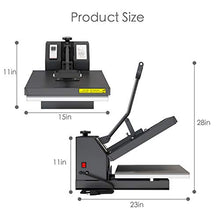 Load image into Gallery viewer, PowerPress Industrial-Quality Digital Sublimation Heat Press Machine for T Shirt, 15x15 Inch, Black
