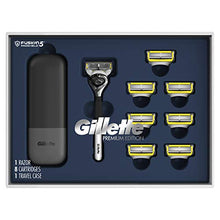 Load image into Gallery viewer, Gillette ProGlide Shield Premium Edition Razors for Men, 1 Gillette Razor, 8 ProShield Razor Blade Refills, 1 Travel Case, Gift Set
