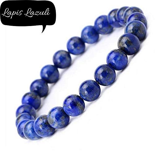 Load image into Gallery viewer, Handmade Lapis Lazuli Bracelet - Gemstone Bracelet - Bead Stretch Bracelet - Friendship Bracelet - Blue Stone Focus Bracelet (8mm)