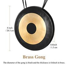 Load image into Gallery viewer, Eastar Gong Desk Gong Instrument Large Gong Desk Chime Meditation Gong Percussion Instruments with Mallet Desktop Gong Table Chime Black/Bronze
