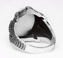 Load image into Gallery viewer, Falcon Jewelry Men&#39;s Sterling Silver Ring, Real Natural Yemeni Agate Gemstone Stone Will be Similar, Free Express SHİPPİNG, Solid Sterling Silver Men Ring
