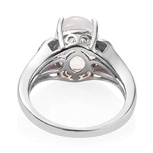 Load image into Gallery viewer, 925 Sterling Silver Platinum Plated Rainbow Moonstone Rhodolite Garnet Statement Ring Size 8
