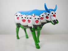 Load image into Gallery viewer, Cowparade (Tokyo 2008) - Museum Edition - "It Sees" Blue Cow Figurine by Inushige - Large ( 12" x 3.5" x 8")
