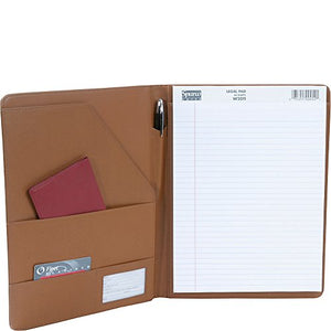 Royce Leather Writing Portfolio Padfolio, Presentation Folder, Business Case with Inserted Note Pad and Folder for Documents (Tan)