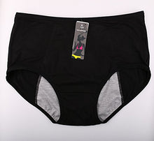 Load image into Gallery viewer, Bamboo Viscose Fiber Brief Menstrual Leakproof Panties US Size L/7 Black-5 Packs
