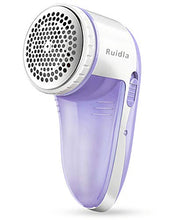 Load image into Gallery viewer, Ruidla Fabric Shaver Defuzzer, Electric Lint Remover, Rechargeable Sweater Shaver with Replaceable Stainless Steel 3-Blades, Dual Protection, Removable Bin, Easy Remove Fuzz, Lint, Pills, Bobbles
