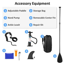 Load image into Gallery viewer, Caroma 126inch Inflatable Stand Up Paddle Board, Premium SUP Accessories, Bottom Fin for Paddling, Leash, Hand Pump and Backpack, Non-Slip Deck, Youth &amp; Adult Standing Boat (Navy Blue, 126inch)
