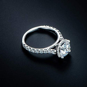 HAFEEZ CENTER 2ct Round Brilliant Cut Petite Micro Pave Floating Halo Simulated Diamond CZ Engagement Ring (9)