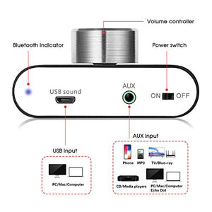 Nobsound Mini Bluetooth Power Amplifier; Stereo Hi-Fi Digital Amp 2.0 Channel 50W×2 with AUX/USB/Bluetooth Input; Wireless Audio Receiver; PC Sound Card with Power Supply (Black)
