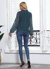 Load image into Gallery viewer, Women's Long Sleeve Lace Crochet Tunic Tops Flowy Casual Blouses Shirts Blue Haze S
