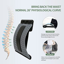 Load image into Gallery viewer, Back Stretching Device,Back Cracker Massager for Bed &amp; Chair &amp; Car,Multi-Level Lumbar Support Stretcher Spinal, Lower and Upper Muscle Pain Relief(Gray Black)
