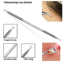Load image into Gallery viewer, JPNK 6 PCS Blackhead Remover Comedones Extractor Acne Removal Kit for Blemish, Whitehead Popping, Zit Removing for Nose Face Tools with a Leather bag(Silver)
