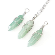 Load image into Gallery viewer, Natural Aventurine Gemstone Pendant Necklace Healing Crystal Reiki Chakra Gem Stones 18 Inch (1pc) Women Girls Men Gifts GGP-E8

