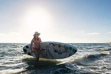 Load image into Gallery viewer, Dunnrite Products Inflatable Stand Up Paddle Board Kit (SUP with Paddle, Backpack Travel Bag, Pump, Fins, &amp; Coiled Leash) (Floral)
