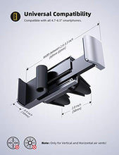 Load image into Gallery viewer, Car Cell Phone Mount, Lamicall Air Vent Clip Holder, Universal Stand Hands Free Cradle Compatible with Phone 12 Mini 11 Pro Xs Xs Max Xr X 8 7 6 6s Plus SE and Other 4.7-6.5'' Smartphones - Silver
