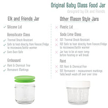 Load image into Gallery viewer, Elk and Friends 5oz Borosilicate Glass Baby Food Storage Jars with Silicone Lid | Available in 12 or 6 Set | Strong Glass | Storage Containers | Microwave, Oven &amp; Dishwasher Safe | Infant and Babies
