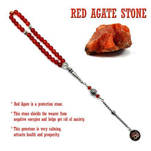 Load image into Gallery viewer, ALBATROSART -Prestige Series -1- (8mm,33 Beads) Worry Beads-Prayer Beads-Tesbih-Tasbih-Tasbeeh-Misbaha-Masbaha-Subha-Rosary (Red Agate Stone Prayer Beads)
